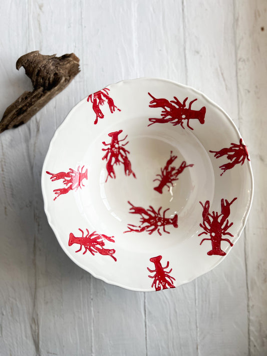 Watercolor Crawfish Serving Bowl